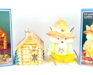 #52 • Vintage Treasure Craft Fox and Log Cabin Cookie Jars
WWW.LUX.BID