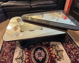 Unusual Modern Mirrored Coffee Table 