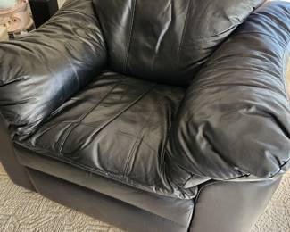 Modern  Black Naughahyde Chair