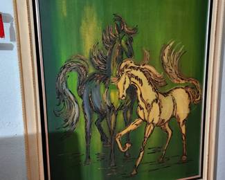 Vintage Large Horse Painting