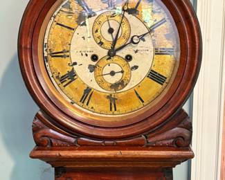Rare Circa 1830 Antique Mahogany Scottish Drumhead Clock - Hamilton Wiseman