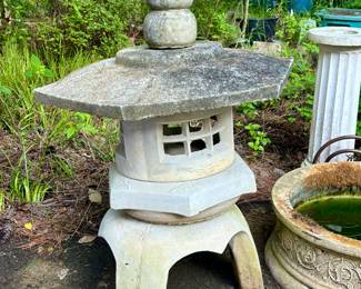 This large concrete Asian pagoda one of several beautiful pieces of concrete yard art found on this estate.  