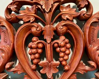 Antique Victorian Ornate Carved Wood Console Table and Mirror