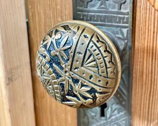 One of three custom doors that are for sale in this house. This one is an absolute stunner with it's stained glass!