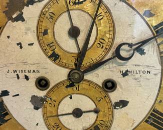 Rare Circa 1830 Antique Mahogany Scottish Drumhead Clock - Hamilton Wiseman