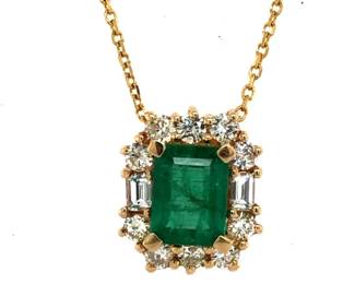 Emerald and Diamond Necklace