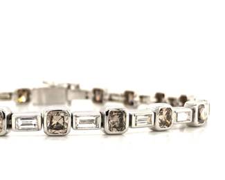 Cognac Radiant Cut Diamond Bracelet
