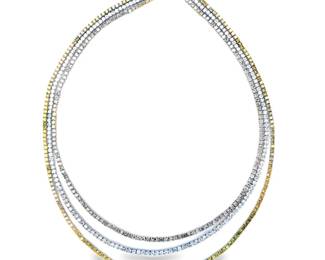 Three Strand Diamond Tennis Necklace