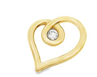 	Freeform Diamond Heart Slide Pendant