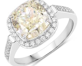 GIA Certified 4.02 Ct Cushion Diamond Ring