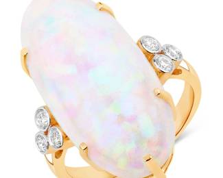 	Yellow Gold Ethiopian Opal Ring
