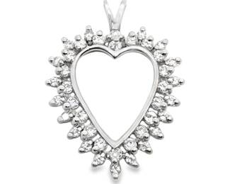 	White Gold .50ct Diamond Heart Pendant