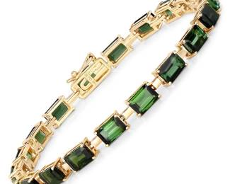 	Yellow Gold Green Tourmaline Bracelet 