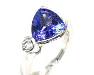 Gem Tanzanite and Diamond Ring