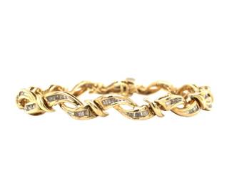 Baguette Diamond Wave Design Bracelet