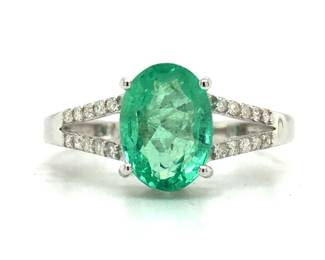 Emerald and Diamond Ring