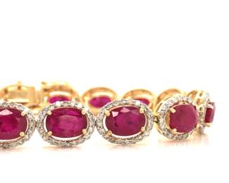 Oscar Friedman Ruby and Diamond Eternity Bracelet