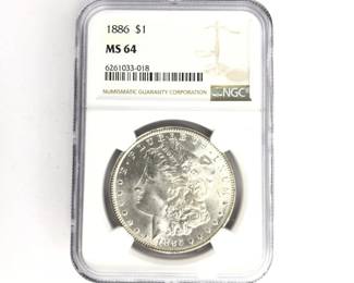 1886 Morgan Silver Dollar MS64