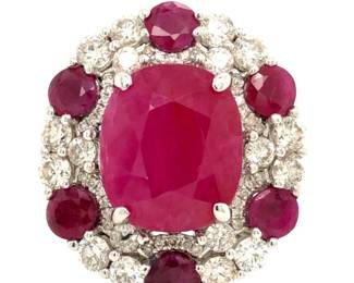 Certified 14k Ruby & Diamond Ring
