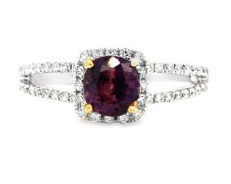 GIA Kashmir Sapphire and Diamond Ring