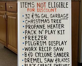 A few items will NOT BE INCLUDED IN SUNDAY DISCOUNT!