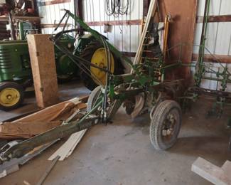 John Deere B tractor 44 plow
