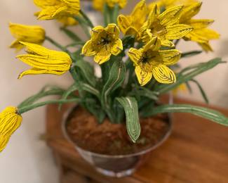 Vintage beaded flowers.