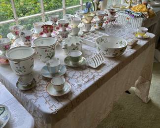 Different makers of China and glass.  