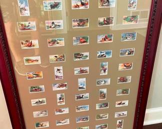 Gamebirds and wild fowl card collection matted and framed