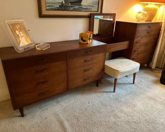 The dressers, vanity and stool are sold.