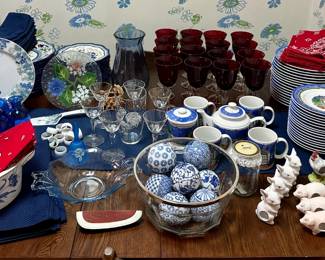 The red glasses and all the blue/white balls are sold.