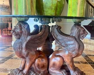 Maitland Smith winged lion round table 