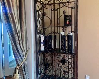 Maitland Smith wrought iron wine cupboard with black marble 