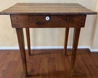 Antique Primitive Table w Drawer
