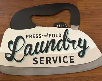 Metal Sign Press and Fold Laundry Service