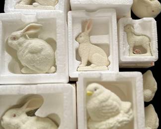 Dept 56 Hand Painted Porcelain Bunnies and Chicks