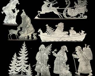 Wilhelm Schweizer Diessen Pewter Santas x 8