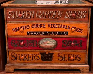 Shaker Garden Seed Cabinet with Glass Display Top