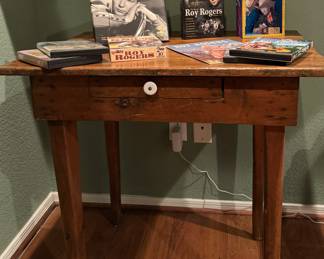 Antique Table w Drawer, Roy Rogers