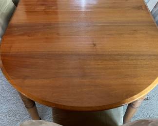 Vintage Dining Table, 6 Microfiber Chairs