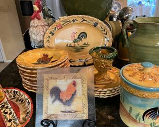 Assorted Pottery Rooster Motif