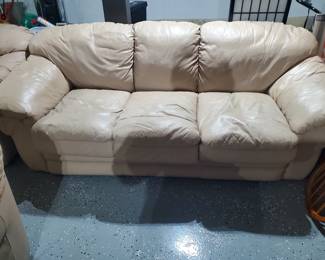 Cream leather sofa....