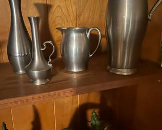 Pewter as well as brass and copper