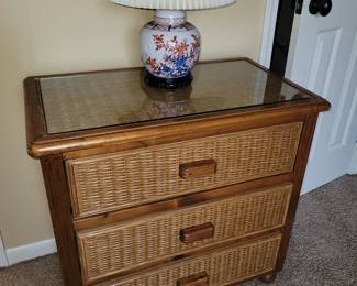 3 drawer wicker chest