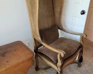Vintage Regency cane wingback chairs