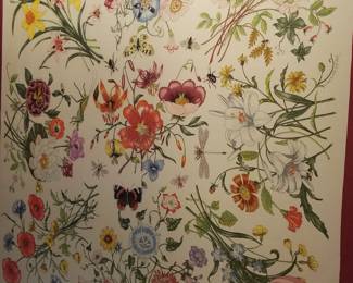 Framed 100% silk vintage Gucci scarf