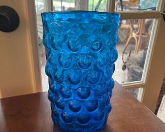 1960s Blenko Bubble Vase. Mid-Century-Modern. Hand-blown Glass. Blenko glass. 