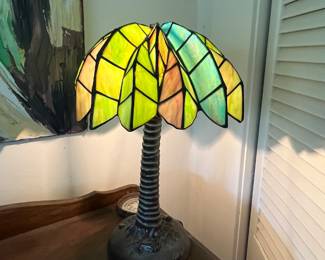 Stained glass lamp - palm tree accent lamp