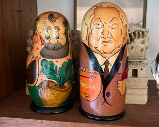 Vintage Russian Soviet World Leaders Nesting Dolls