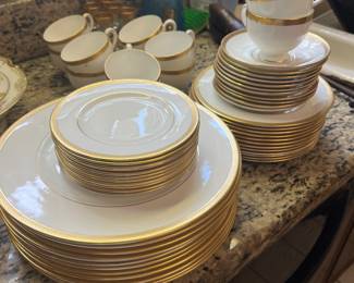 Wedgewood bone China. The pattern is Senator.